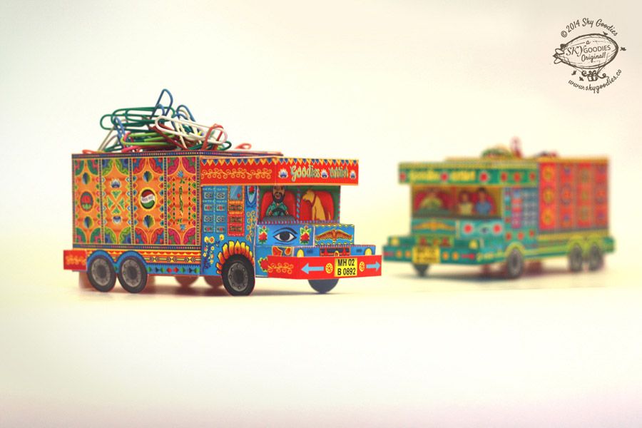DIY ‘Goodies Carrier’ Truck container: Blue n Red design